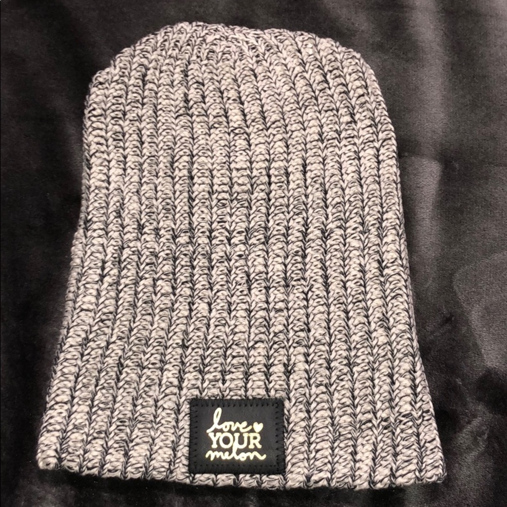 Love Your Melon black speckled beanie